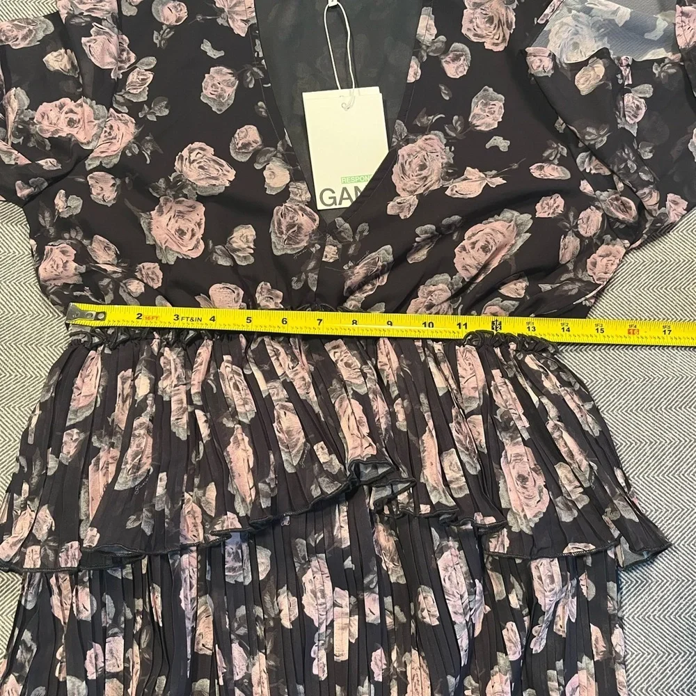 NWT Ganni Floral Georgette Mini Dress